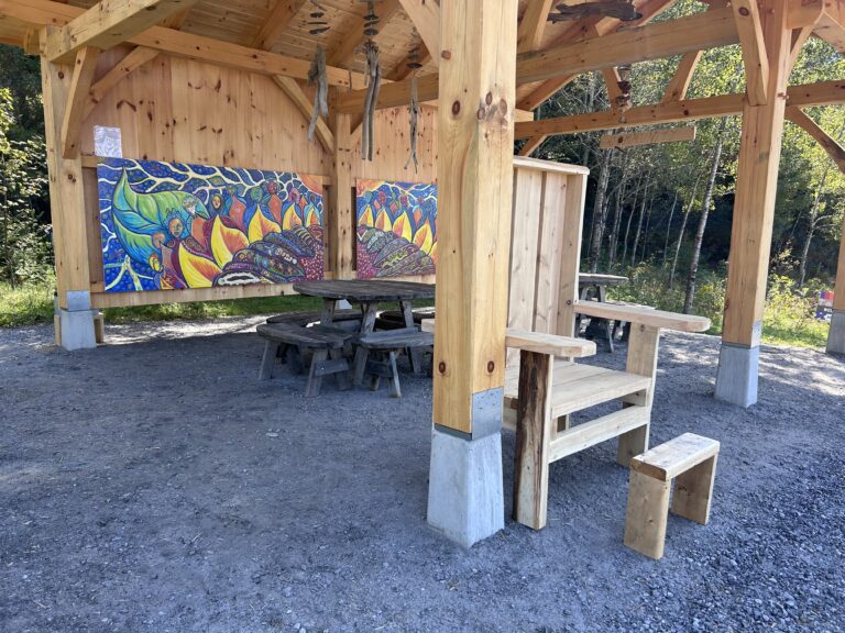 Pavilion now complete with pendant lights and throne